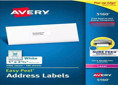 Etiqueta Avery 5160 Etiqueta Avery 5160